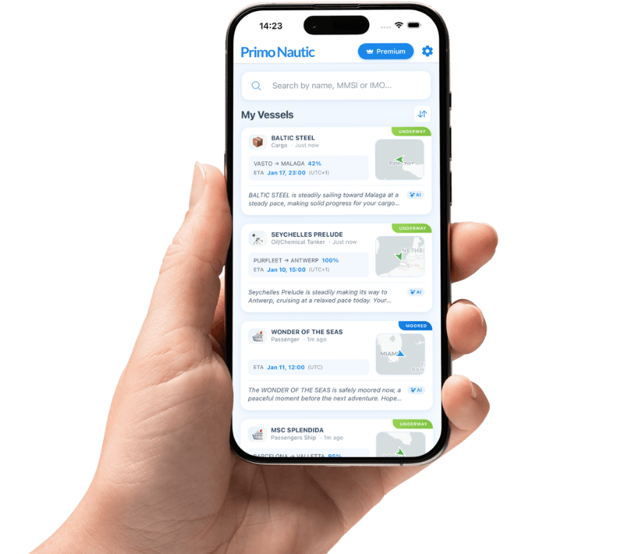 Primo Nautic vessel tracking app